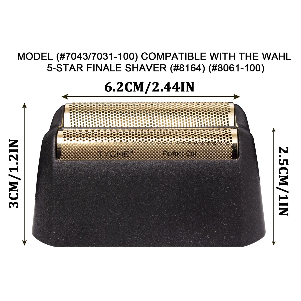 Professional 5 Star Series Finale Shaver Shaper Replacement Foil and Cutter Bar Assembly Compatible with Wahl Shaver Model 7031-100, 7043-100 Super Close Super Close Shaving Replacement Heads,Gold