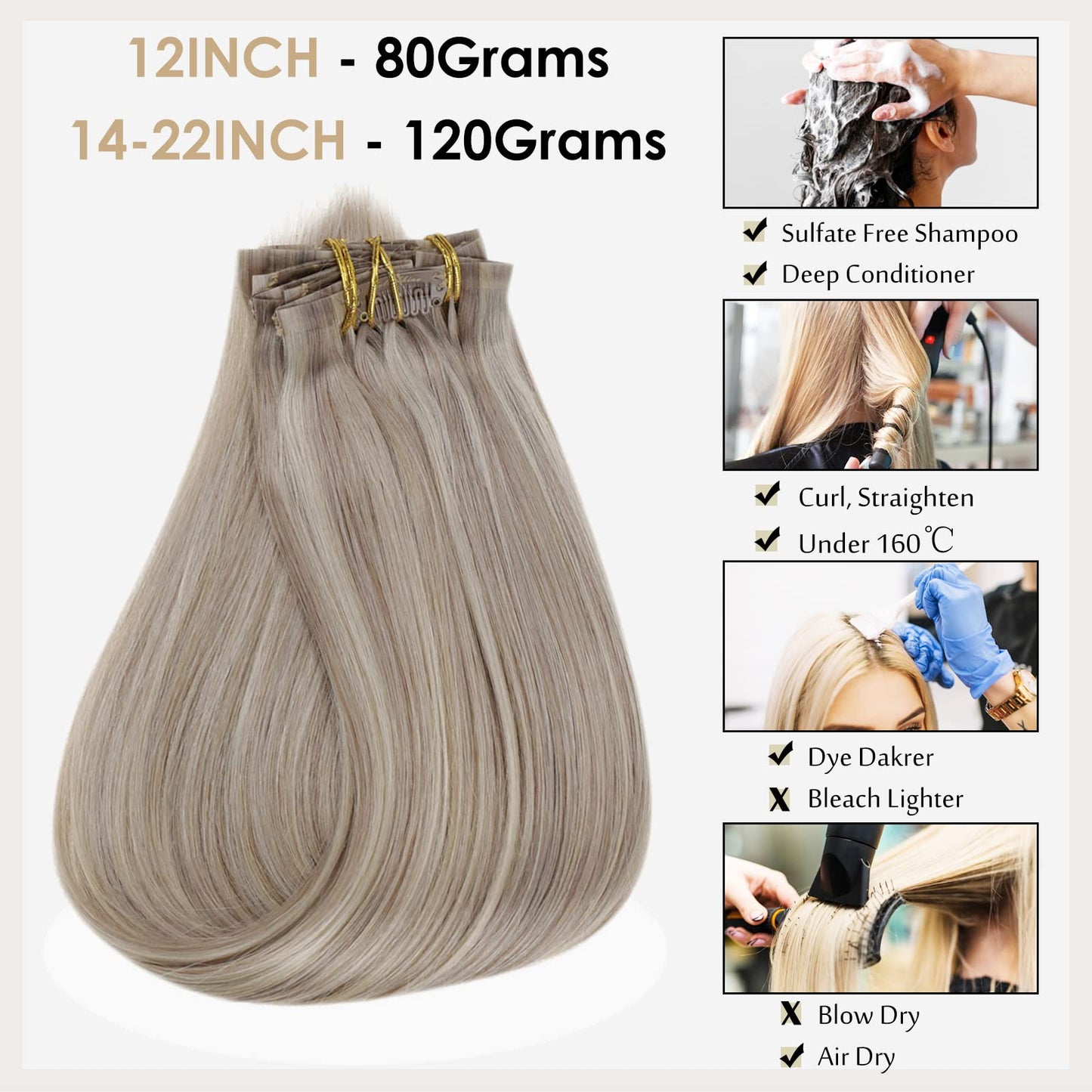 Full Shine Hair Extensions Real Human Hair Clip ins Blonde Highlight Seamless Clip in Human Hair Extensions 18 Inch 8 Pcs PU Clip in Extensions Skin Weft Clip in Hair Extensions 120 Grams