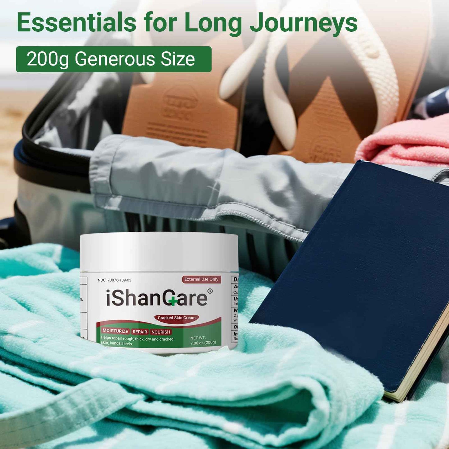 ishancare Moisturizing & Repair Cream with Urea – Intensive Treatment for Extremely Dry, Cracked Skin – Soothes Rough Hands & Heels – 200g Jar