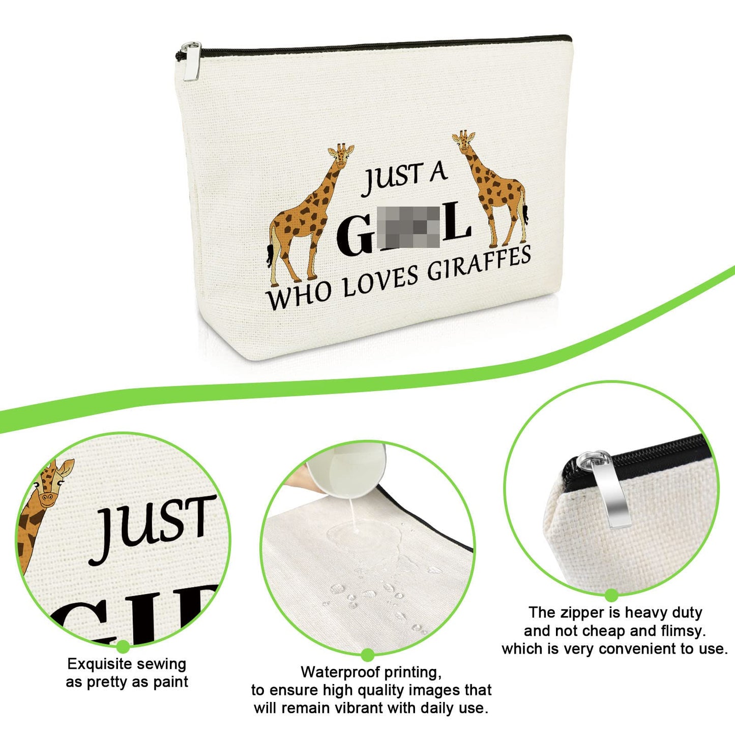 Giraffes Lover Gift Funny Giraffes Makeup Bag Animal Lover Gift Themed Gifts for Women Graduation Gifts for Daughter Giraffes Cosmetic Bag Giraffe Friend Gift Cosmetic Pouch Christmas Birthday Gift