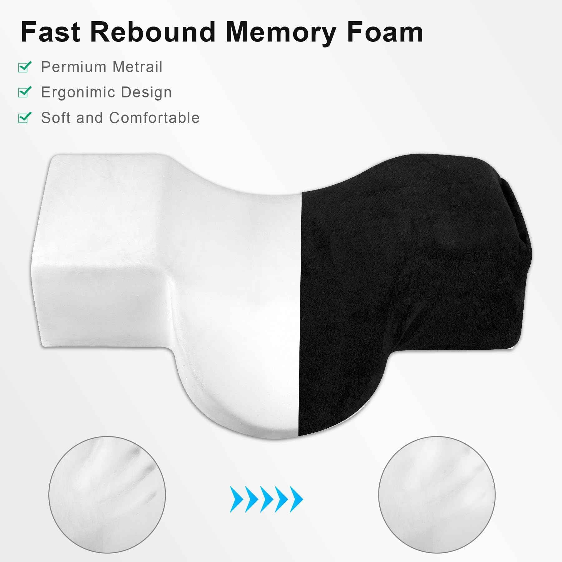 IMENE Lash Pillow for Eyelash Extensions- Memory Foam Lash Pillow with Neck and Back Support, Large Ergonomic lash Bed Pillow with Velvet Pillowcase and Lash Organizer Pockets