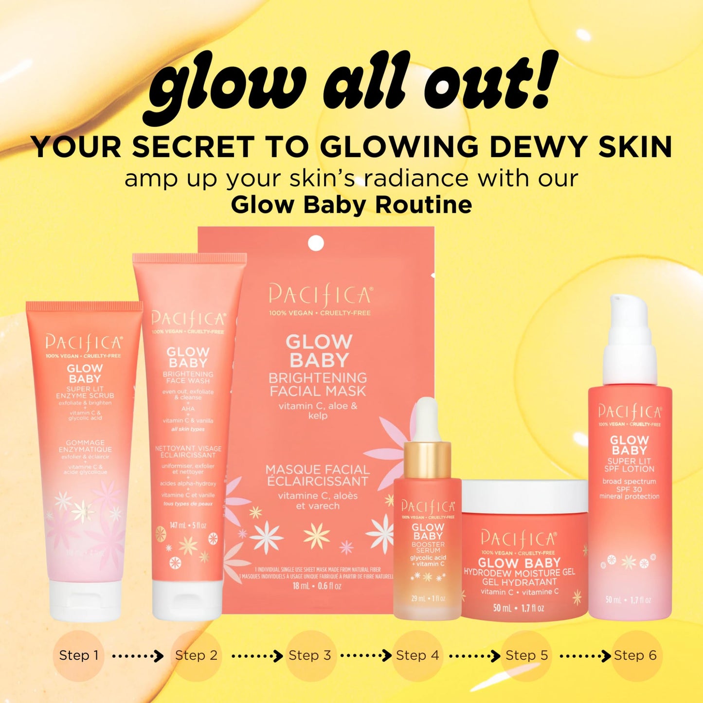 Pacifica Beauty Glow Baby Super Lit Enzyme Scrub Mini, Skincare, Exfoliating Face Wash, Vitamin C, Glycolic Acid, Pore Cleaner, For Soft and Smooth Skin, Vegan, Travel Size, 1.4 fl oz (1 Count)