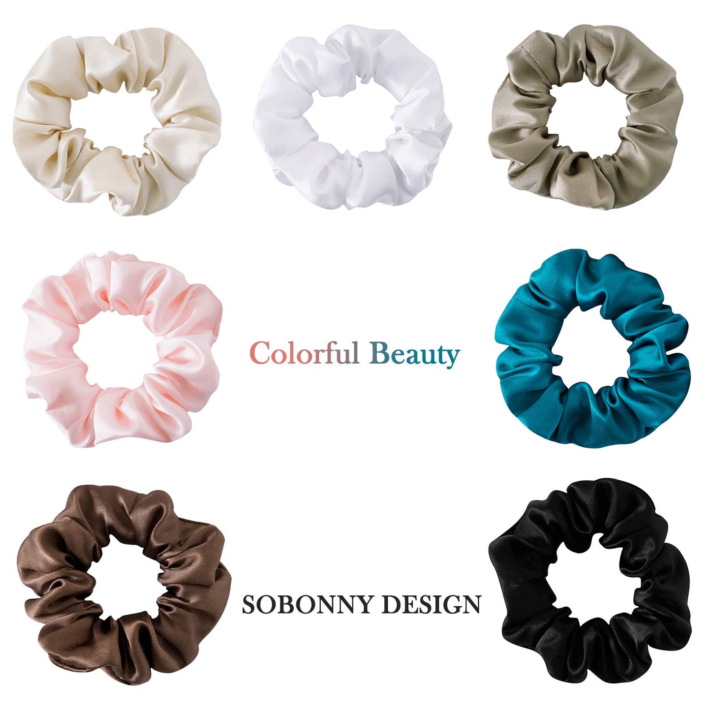 SOBONNY Silk Scrunchies for Women Silk Hair Ties for Sleep and Night 100% Mulberry Silk Scrunchies for Hair Hair Accessories Frizz&Breakage Prevention Better Than Satin Scrunchies-3pack