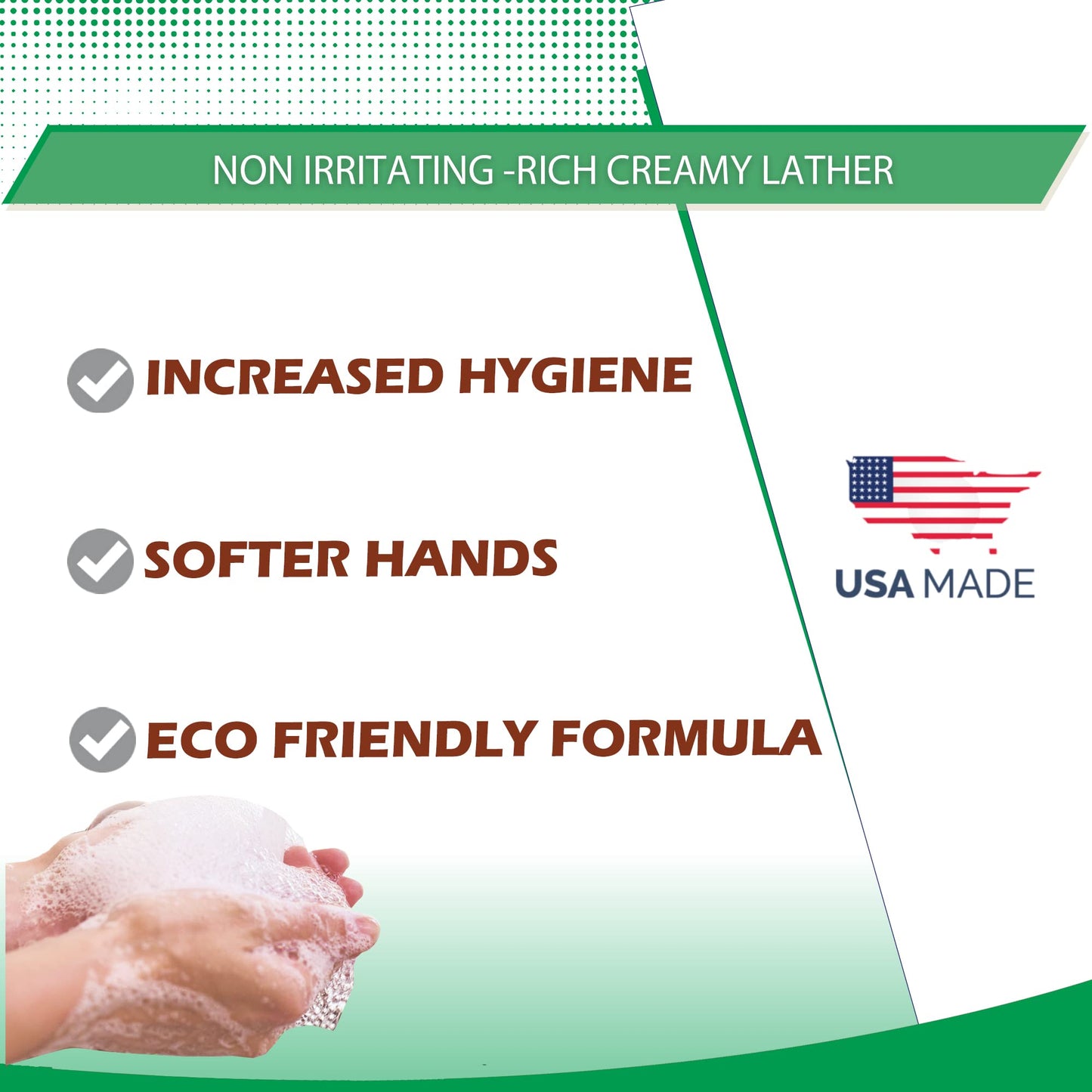 GreenFist Foaming Hand Soap Refills Mint Scent Inspired by Eucalyptus Smell Jug Foam Refill Made in USA, 128 ounce (1 Gallon)