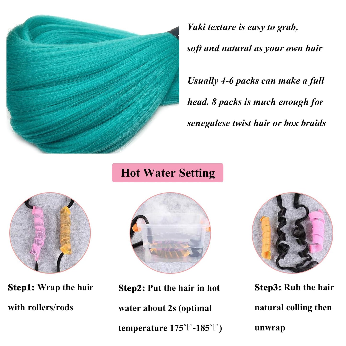 UPruyo Mint Green Braiding Hair Pre Stretched Kanekalo Braiding Hair Extensions for Braiding Box Braids Synthetic Knotless Prestretched Pre Sectioned Braiding Hair 26 inch