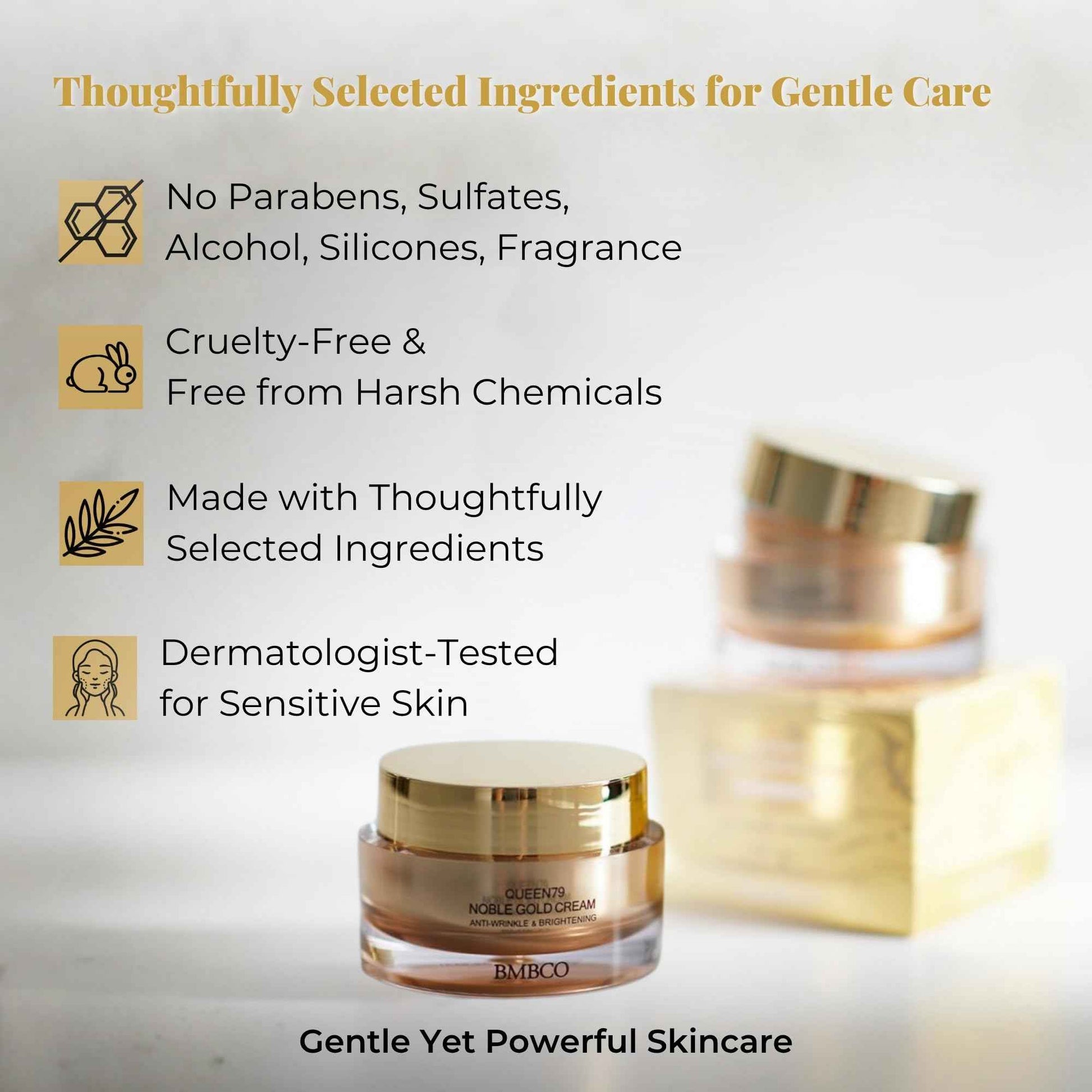 BMBCO 24K Gold Firming Cream – Hydrating Korean Moisturizer with Collagen & Hyaluronic Acid | Improves Elasticity & Visible Radiance | For Face, Neck & Eyes – 50ml