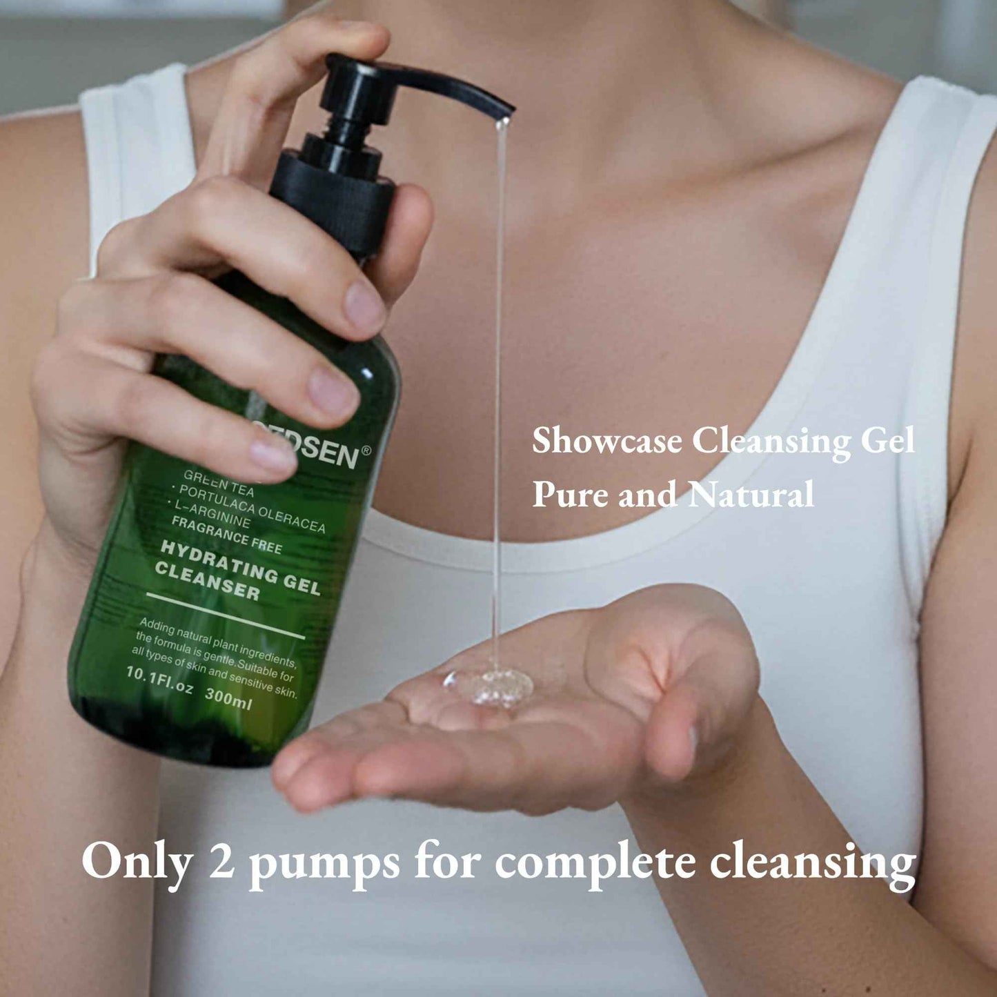 MISSEDSEN Hydrating Gel Facial Cleanser, 10.1 oz & 3.4 oz Travel Size, Fragrance Free, For Normal to Dry & Sensitive Skin (2, 13.5Fl oz)