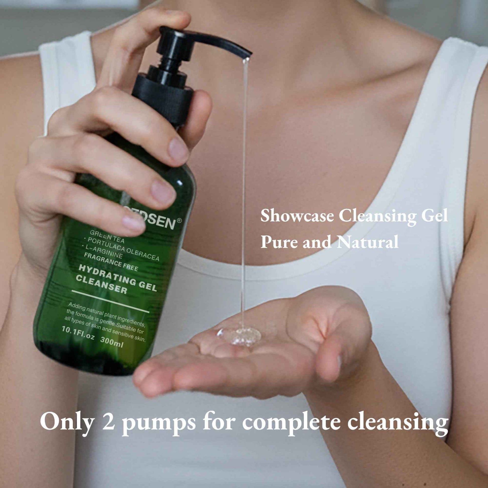 MISSEDSEN Hydrating Gel Facial Cleanser, 10.1 oz & 3.4 oz Travel Size, Fragrance Free, For Normal to Dry & Sensitive Skin (2, 13.5Fl oz)