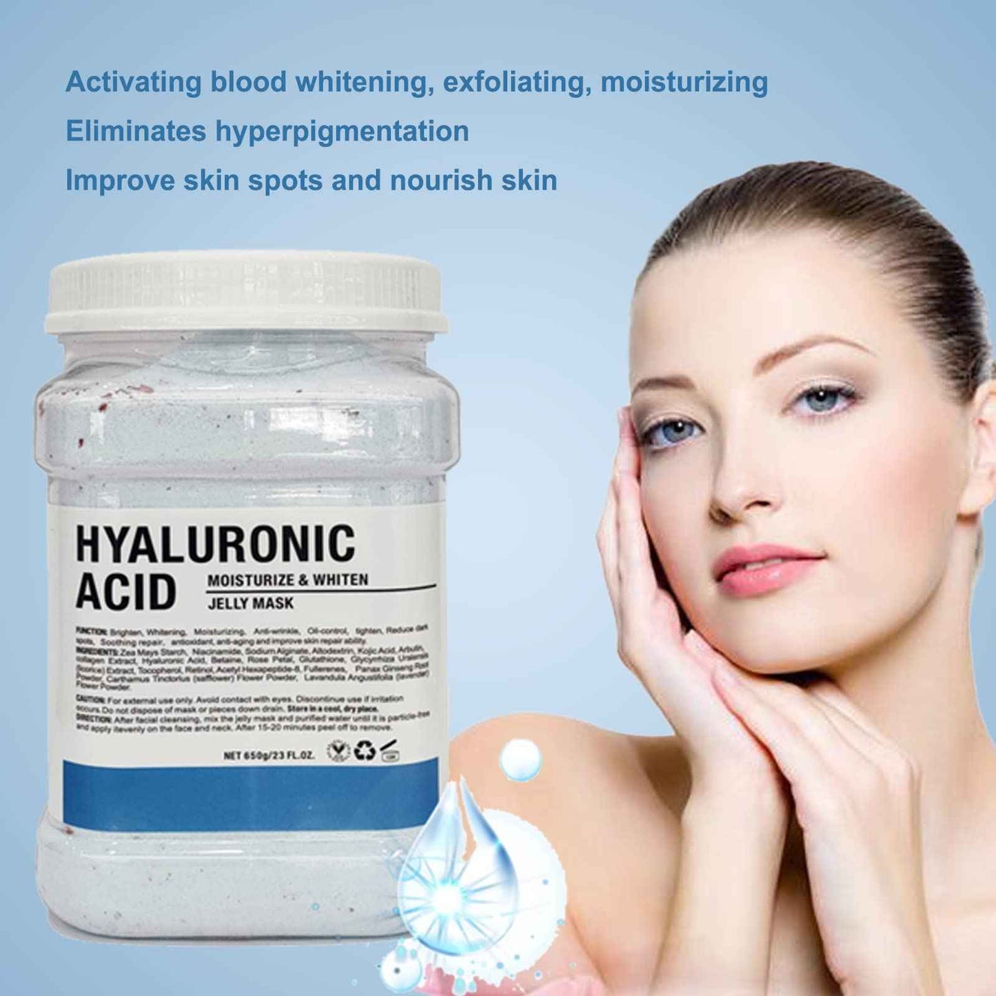 yordhg Jelly Mask Powder for Facials Professional Natural Gel Powder jelly Mask Peel Off Face Masks SkinCare, Moisturizing & Hydrating 23 Fl Oz (Hyaluronic Acid)