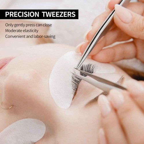 3 Pieces Straight Pointed Tip Tweezers Isolating Tweezers Eyelash Extensions Lash Pointed Blackhead Remover Precision Eyebrow Splinter (Classic Style,5.31 Inch)