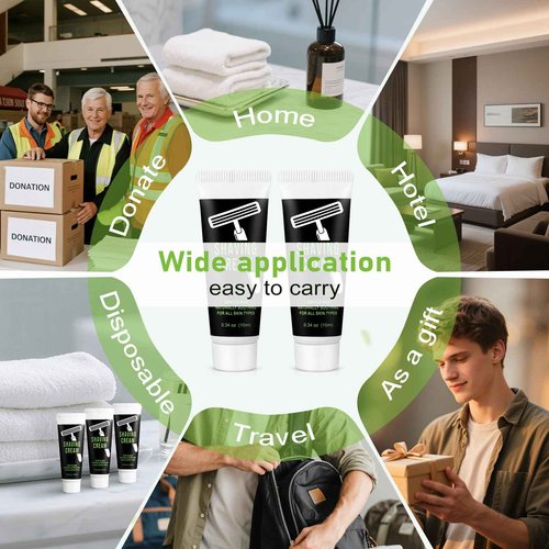 10ml/0.35fl oz Shaving Cream Bulk Travel,Disposable Shaving Cream in Bulk Travel Shave Cream for Homeless Hotel（pack of 150)