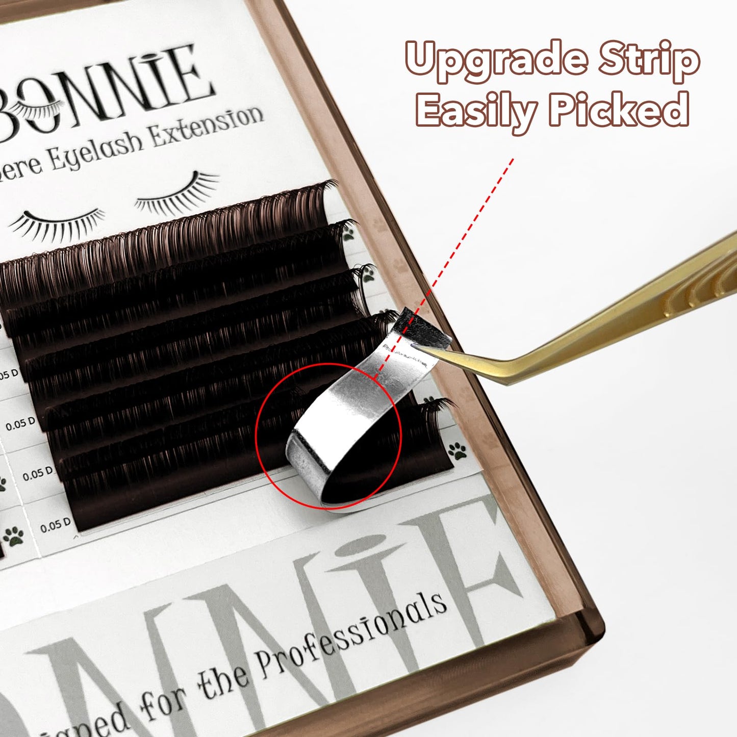 ABONNIE Brown Lash Extensions, Colored Lash Extensions, 0.05 C Curl Lash Extensions, 11mm Lash Trays Classic Lash Extensions, Single Lash Extensions for Professional (Brown 0.05 C 11mm)