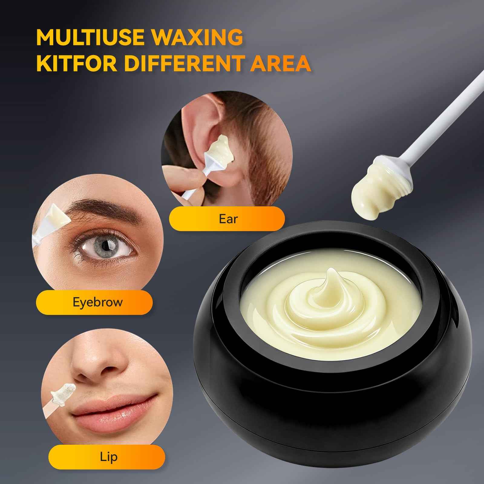 Nose Wax Kit Men, Nose Ear Hair Waxing Kit with 100g Nose Wax, Painless Nose Ear Hair Removal Kit, Smart Constant Temp, USB Fast Heat, Upgraded Capacity, Multi-Accessories