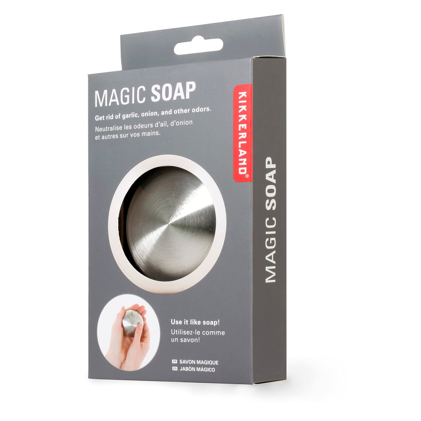 Kikkerland Stainless Steel Bar Magic Soap Odor Remover, Original