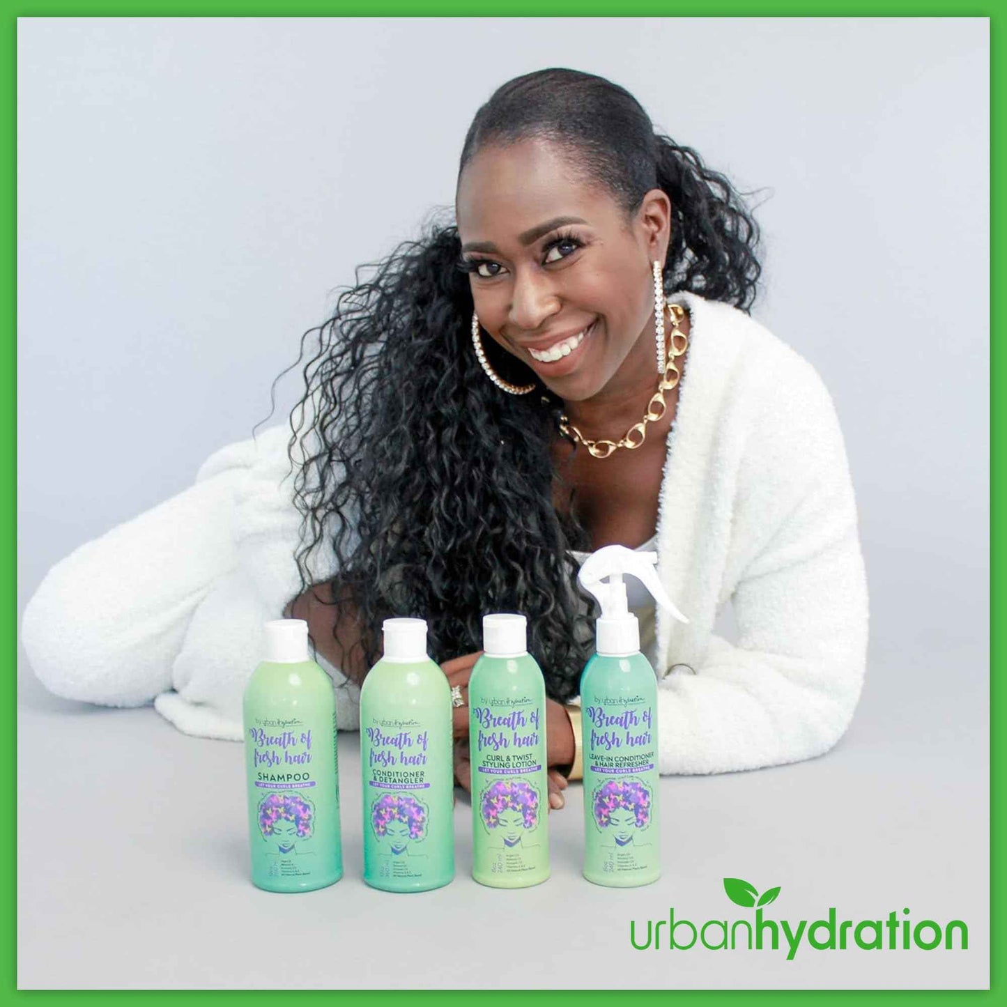 Urban Hydration Breath of Fresh 4 Piece Kit | Prevents Breakage, Tames Frizz, Softens Curly/Coily Hair