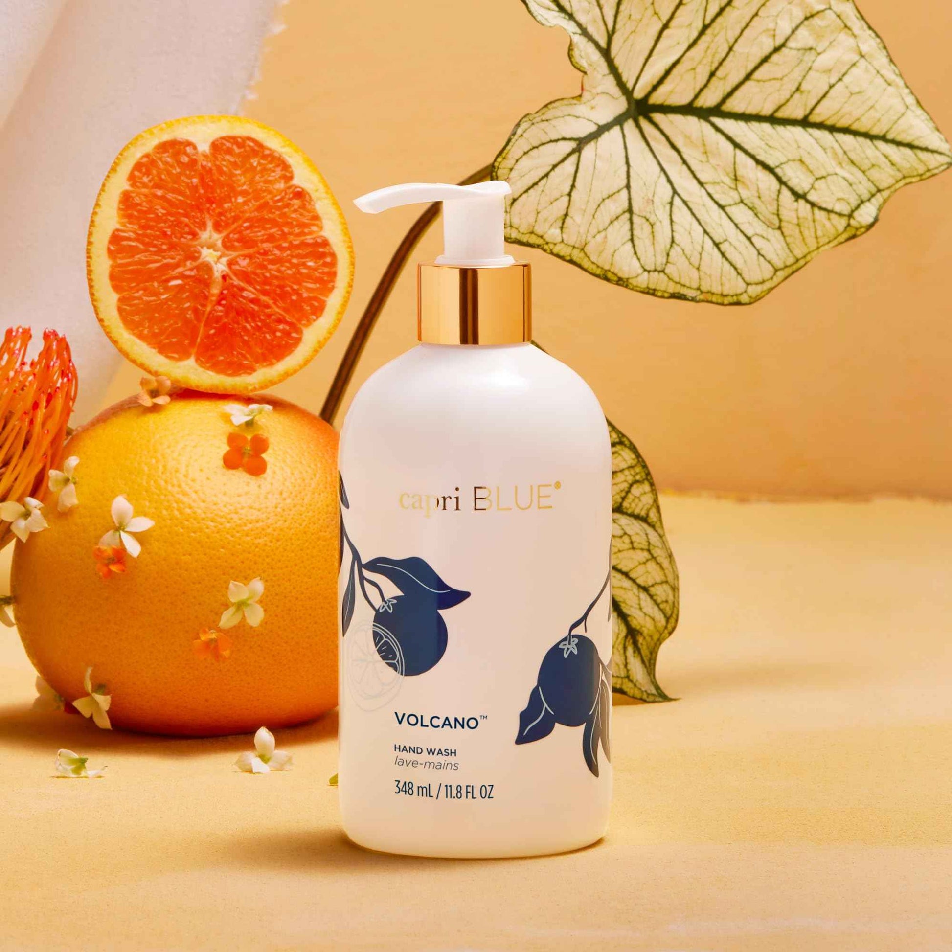 Capri Blue Hand Wash Soap – Flora Edit Collection – Cleansing Liquid Hand Soap Infused with Plant-Based Glycerin – Skin Care – Notes of Juicy Tropical Fruits & Sugared Citrus (Volcano, 11.8 fl oz)