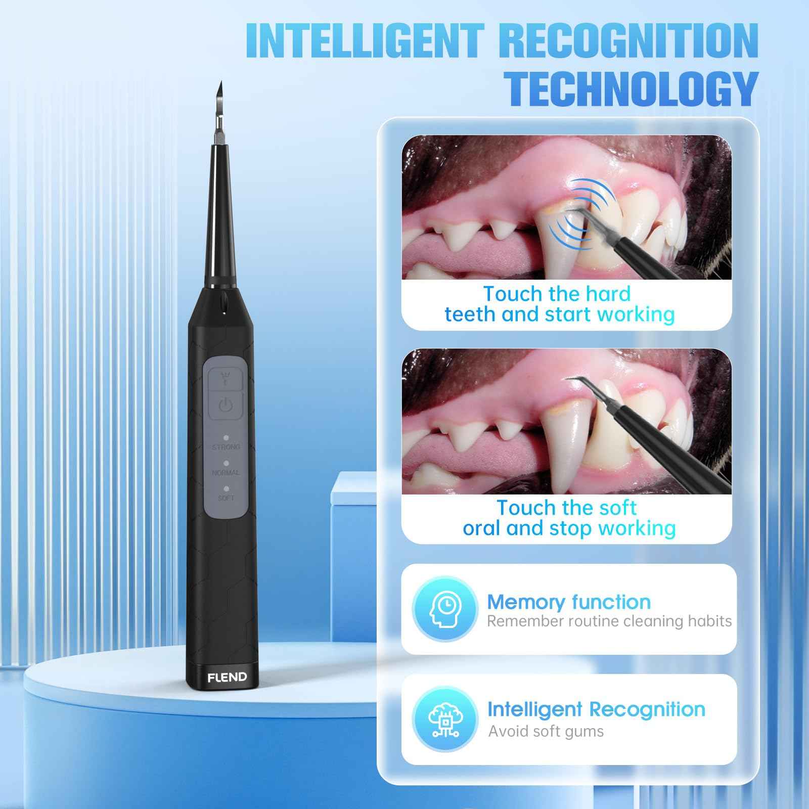Ultrasonic Dental Care Device – High-Frequency Plaque & Tartar Control, 3 Adjustable Modes, Waterproof, USB Rechargeable, with Magnifying Mirror