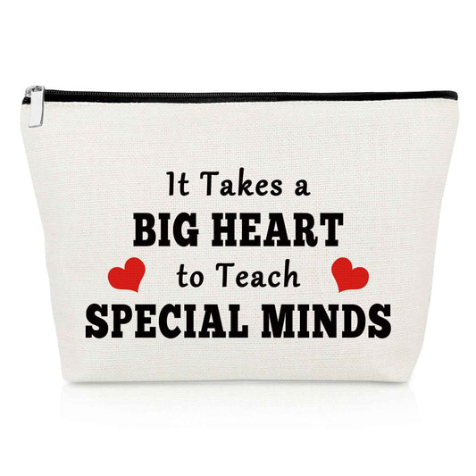 Gevody Special Ed Teacher Appreciation Gifts Special Education Cosmetic Bag Thank You Gifts for Asl Disabler Sped Autism Teacher Coworker Makeup Bag Teaching Cosmetic Pouch Christmas Birthday Present