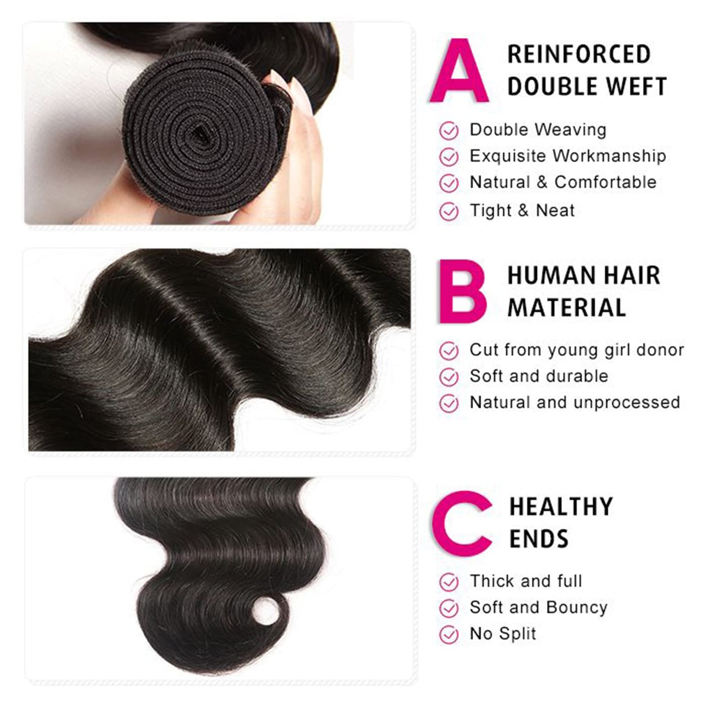 Mrladgo 30 Inch Bundles Human Hair Brazilian Body Wave 1 Bundle 100G Brazilian Virgin Hair Weave Bundles Body Wave Natural Black Color