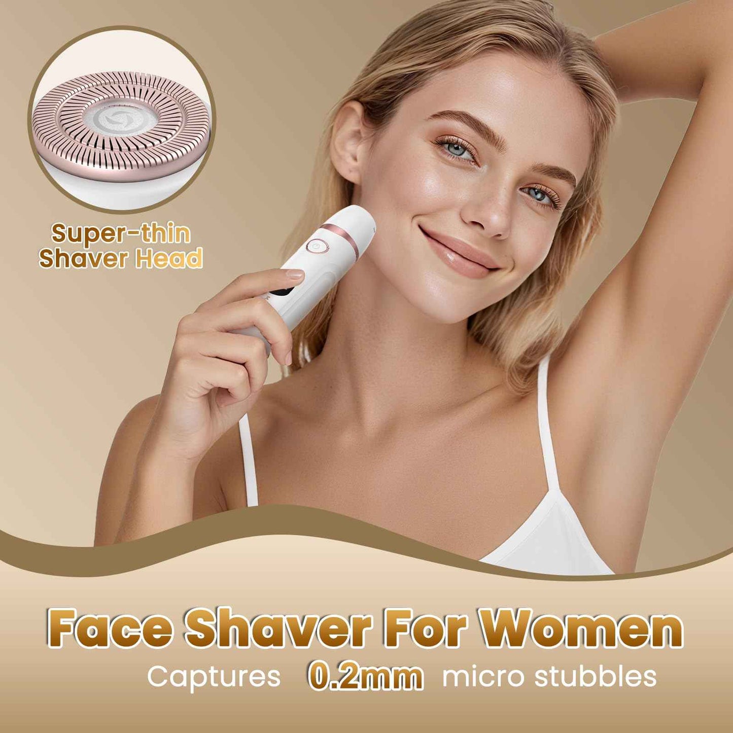 Bikini Trimmer for Women - MAXGROOM Waterproof Electric Razors for Women, Cordless Electric Shaver for Private Area with LED Display, USB Rechargeable & Travel Pouch, White