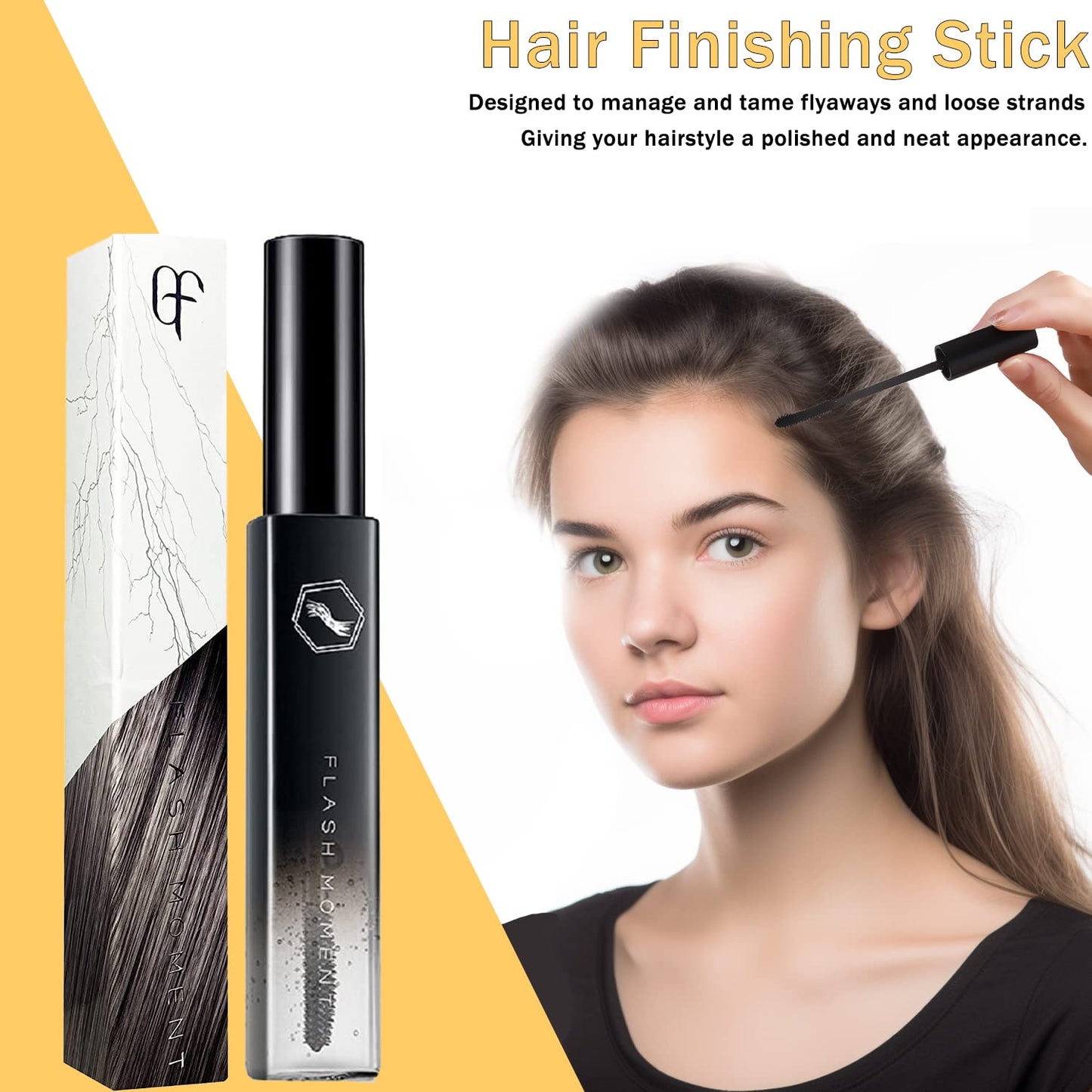 7 Pcs Hair Wax Stick for Flyaways Edge Control Slick Stick - Hair Styling Products Includes Wax Stick for Hair, Hair Finishing Stick, Hair Styling Comb, Elastic Bands for Wig Edges for Women
