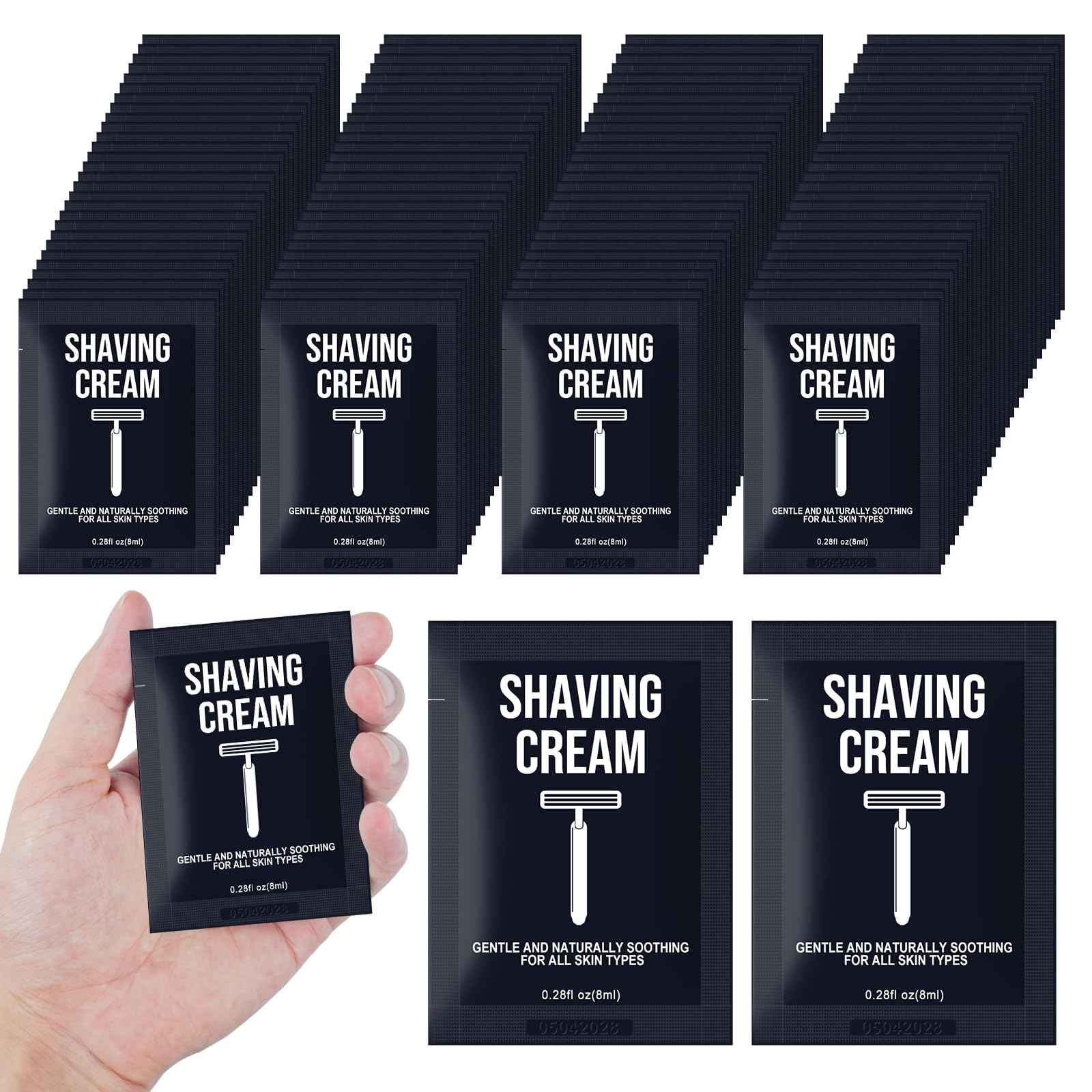 Shaving Cream Bulk Travel 8ml/0.28fl oz,Disposable Shaving Cream in Bulk Travel Shave Cream for Hotel Homeless （jasmine，pack of 100)