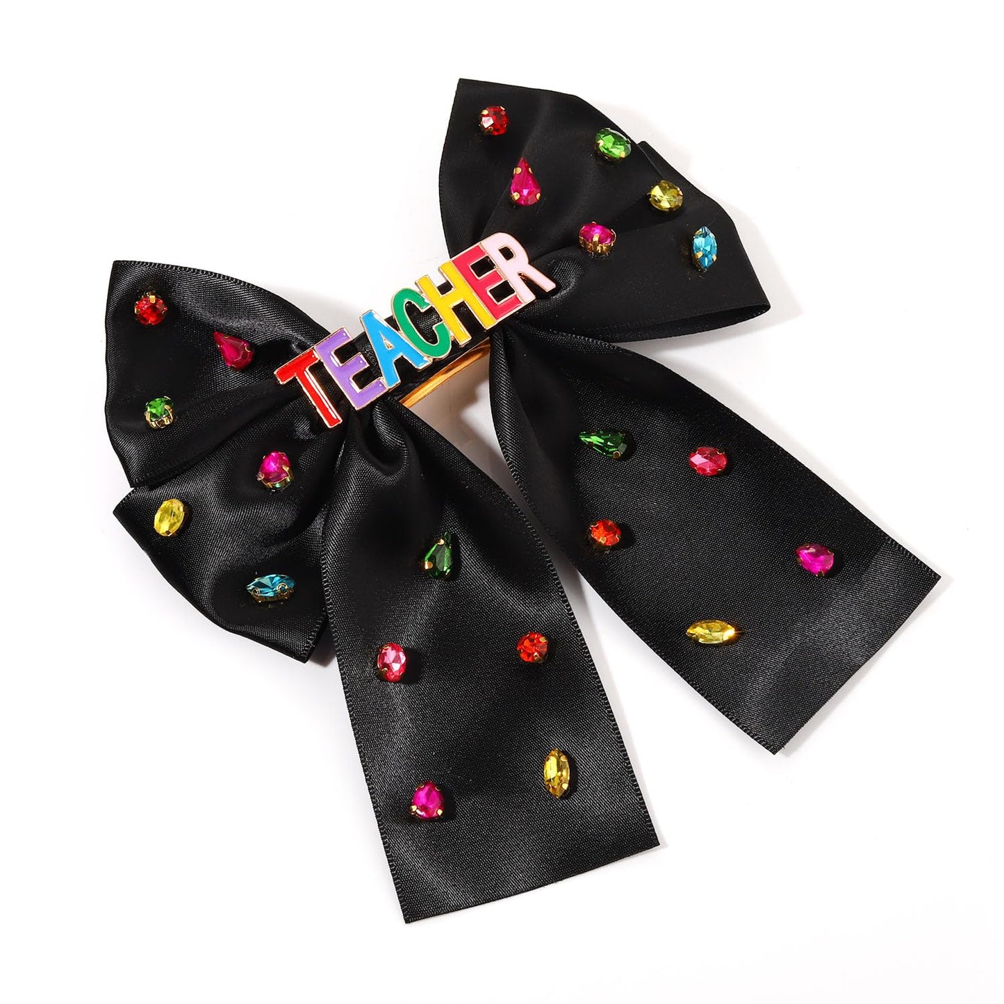 Teacher Hair Bows for Women Teacher Accessories Hair Bow Clips Jeweled Large Book Pencil Fri-Yay Hair Bows Teacher Appeaciation Gifts Outfits (Pattern G1)