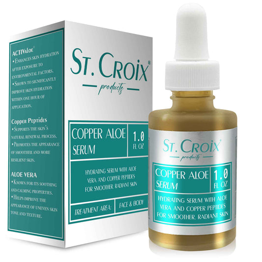 Copper Peptide & Aloe Serum – Hydrates, Firms & Soothes Skin – Highest-Grade 0.25% Copper with Pure Aloe Vera 10X-D – 1 fl oz – Peptide Blast by St. Croix Products