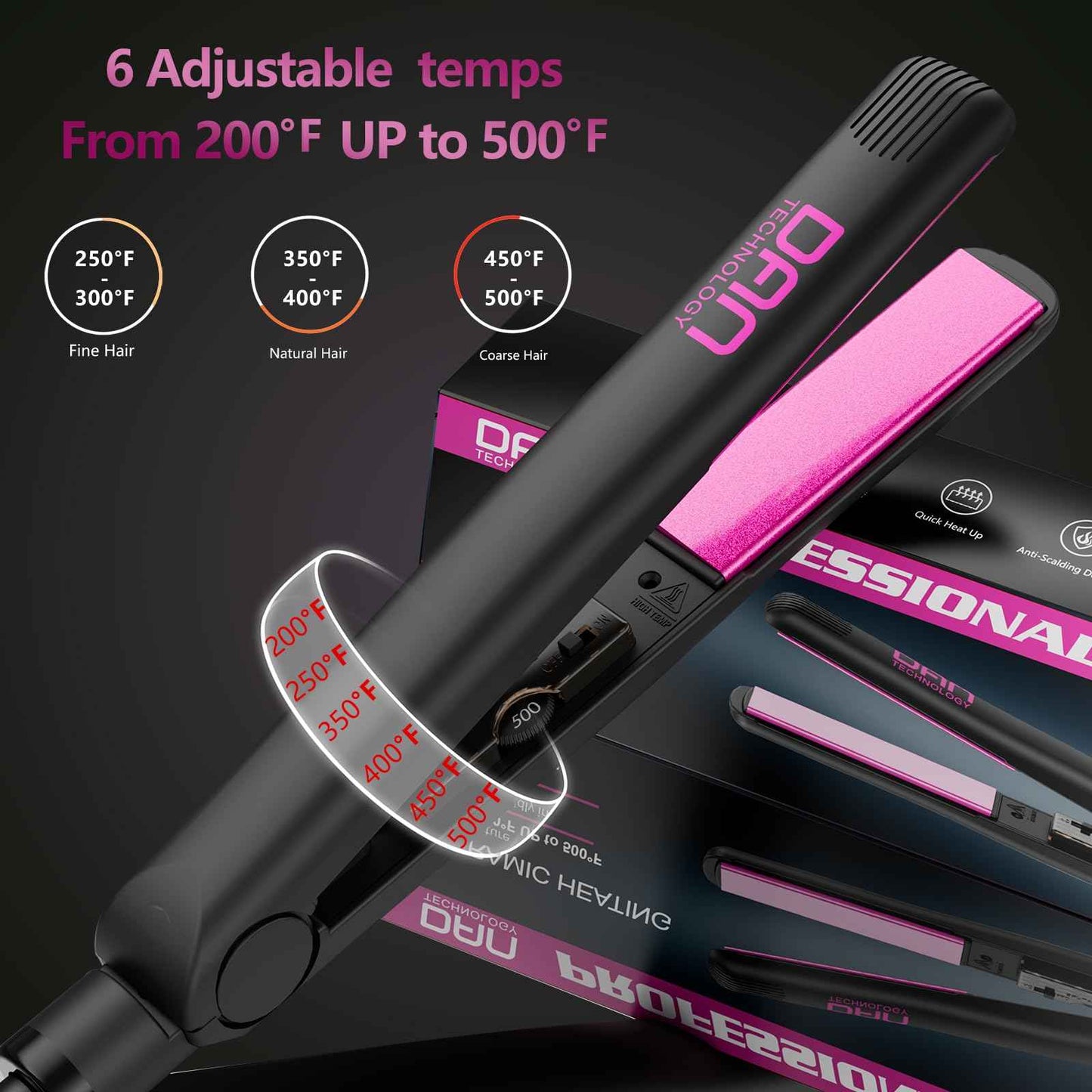 Dual Voltage Pressing Comb,Dual Voltage Flat Iron for Thick Hair
