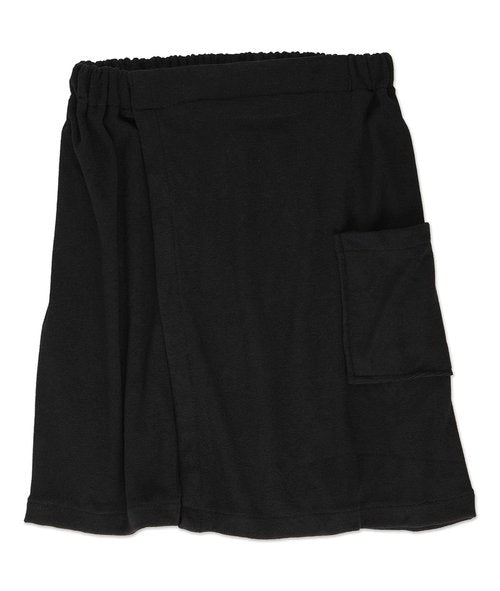 DII Men's Terry Shower Wrap Collection Adjustable Closure and Pocket, 54x20, Black