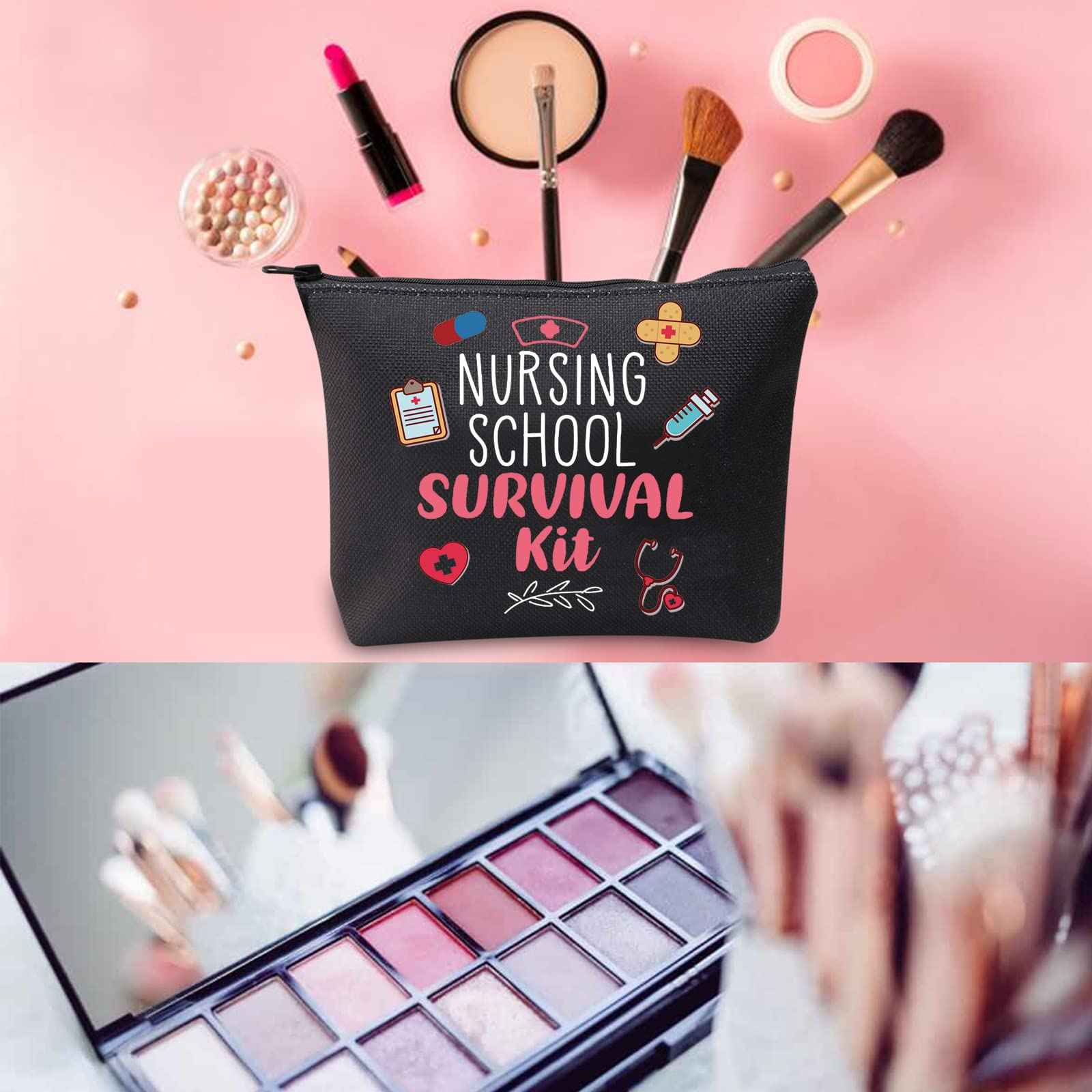 WCGXKO Nurse Gift Nurse Cosmetics Gift Nursing School Survival kit Gift for RN CNA LPV BSN LVP (NURSING SCHOOL black)