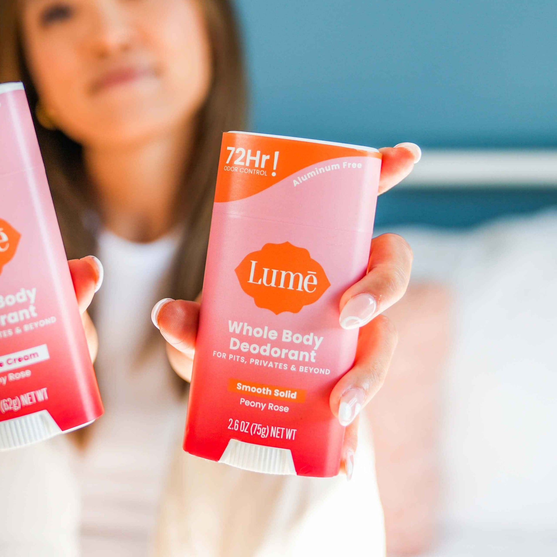 Lume Whole Body Deodorant And Soap - 2.6 Ounce Smooth Solid Stick With 72 Hour Odor Control (Pack of 2) and 5 Ounce Triple Milled Soap (Pack of 2) - Aluminum and Baking Soda Free (Peony Rose)