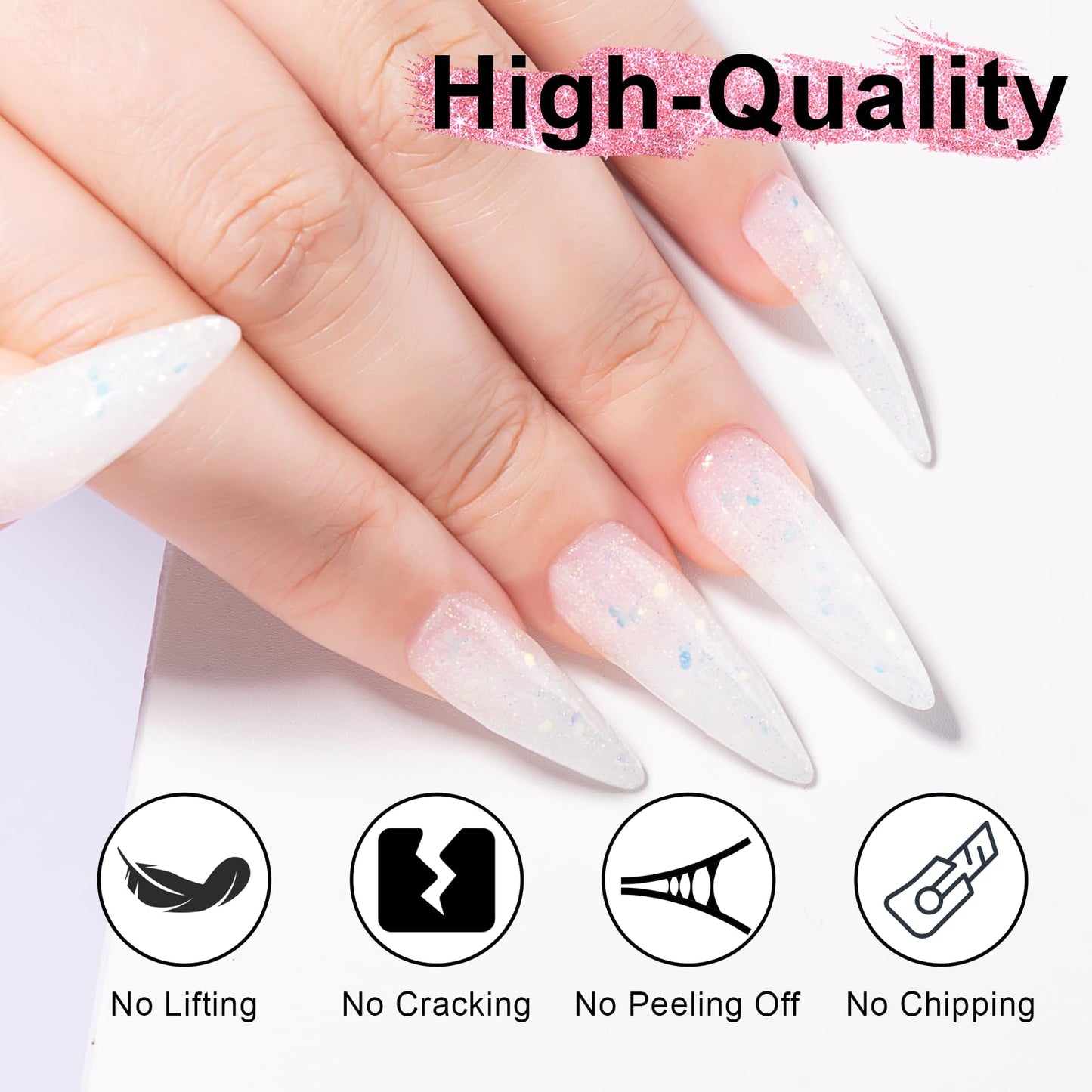 NXJ INFILILA Poly Nail Gel Builder Gel for Nails, 50ml Milky White Poly Nail Gel Colors, Hema-Free Glitter Poly Nail Gel, Nail Extension Gel Professional Salon UV/LED Nail Lamp Required