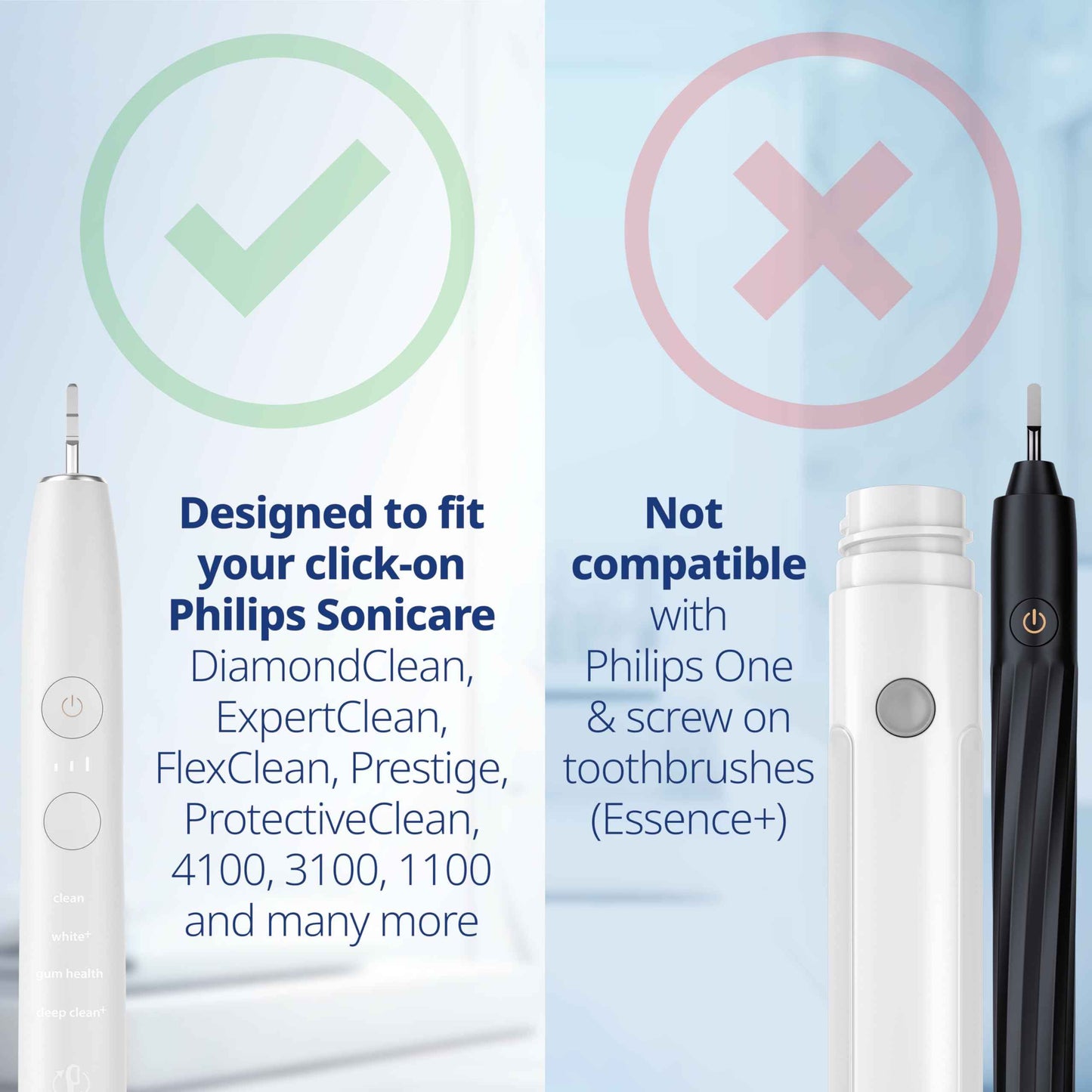 Toothbrush Heads mini Medium Compatible with Philips Sonicare Toothbrush Heads - Small Medium Replacement Heads - Daily Precision Brush Heads - White - Replaces HX6028-8 Pack