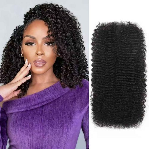Afro Kinkys Bulk Human Hair For Braiding Soft 4c Afro Kinky-Curly Human Hair For Mini Twists,Dreadlocks Extensions,Repair Locs,Micro Locs Extension,Human Braiding Hair 18inch(1B,35g/pack)