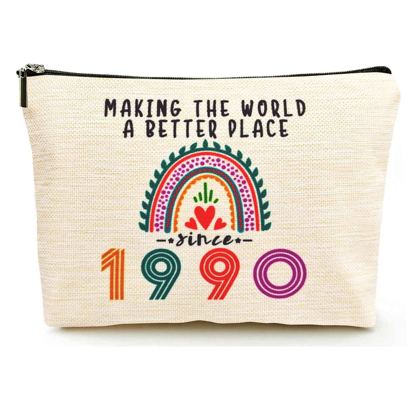 35th Birthday Gifts for Her Makeup Bags, 1990 Happy 35th Birthday Decorations for Women Her, 35 Year Old Gifts Ideas for Daughter, Sister, BFF, Female, Cosmetic Travel Pouch