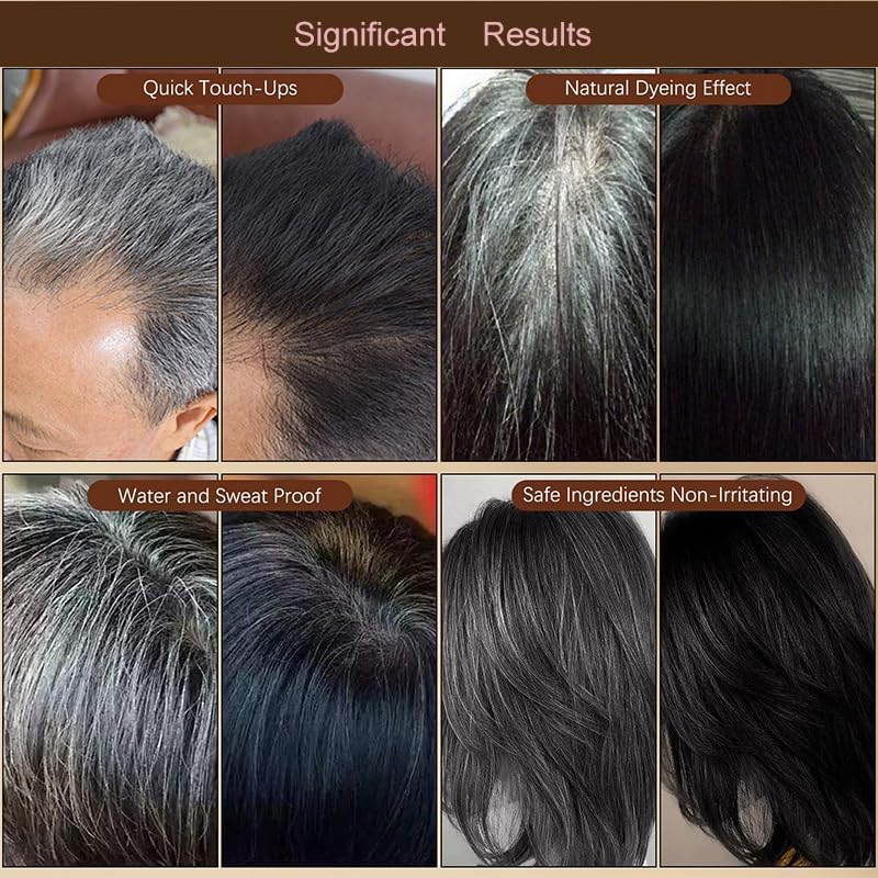 Black Hair Dye Stick for Gray Roots Instant Root Touch Up - 2 Pack
