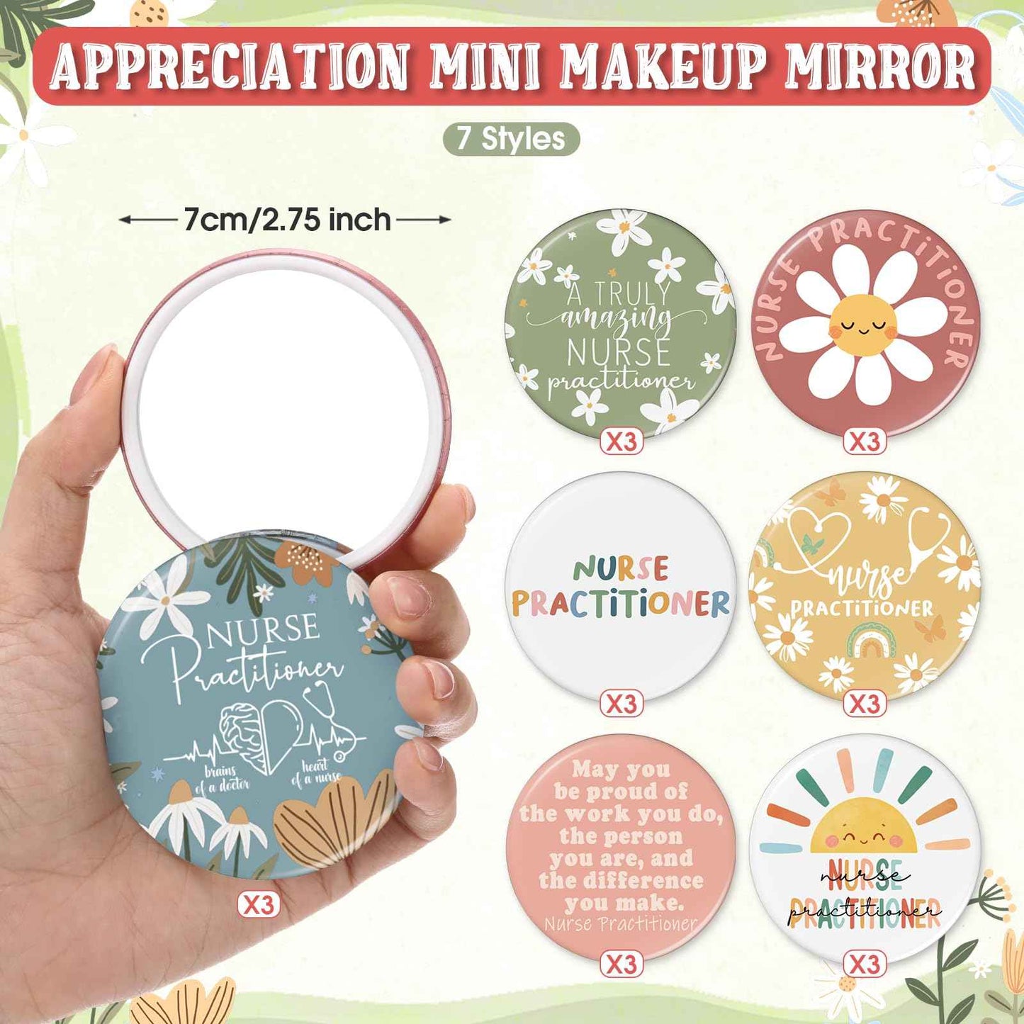 SilTriangle 21 Set Christmas Nurse Gifts Nurse Practitioner Gifts for Women Bulk Medical Cosmetic Bags Compact Mirrors Canvas Makeup Bag Nurses Gift for Employee Team Staff