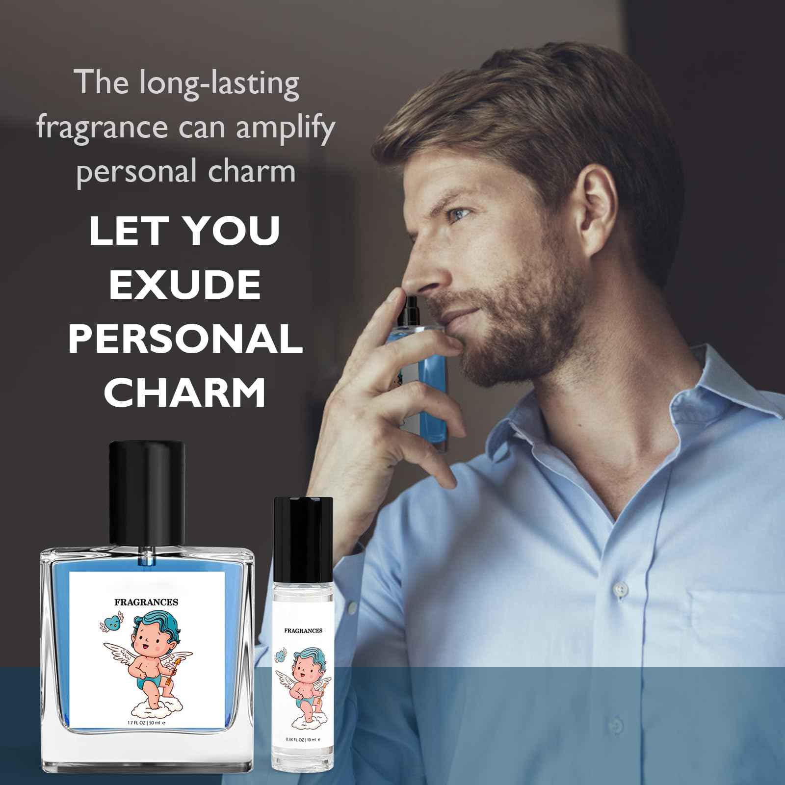 Cologne for Men - Pheromone-Infused Long Lasting Fragrance | 50ml Eau de Parfum Spray | Seductive Natural Herbal Scent for Attraction & Confidence | Day & Night Wear, Gift-Ready for Him (50+10ML)