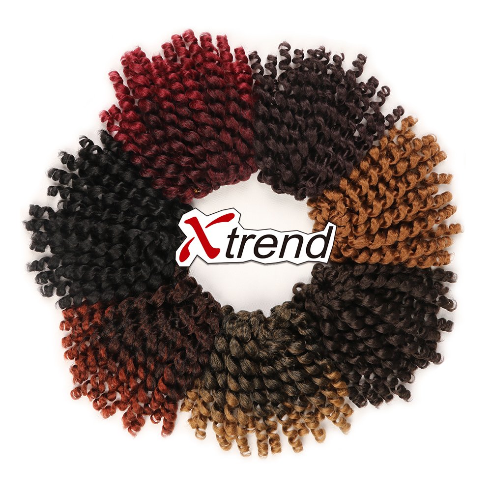 5 Packs Wand Curl Hair 8inch Jamaican Bounce Synthetic Crochet Twist Braids Hair Extension 20strands/pack Xtrend Hair (27#, 5packs/Lot)