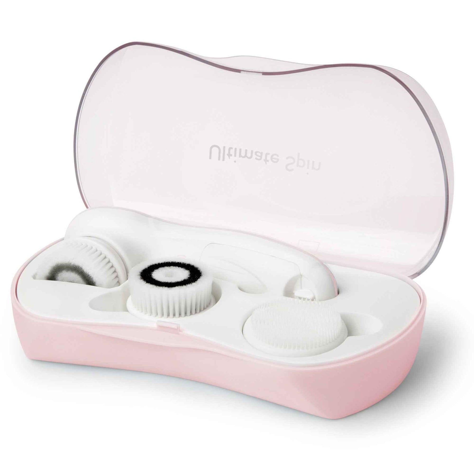 My Life My Shop Ultimate Spin Facial Cleansing Brush (Pink) Ultimate Skin Spa with 3 Interchangeable Face Brushes-Daily Cleansing, Exfoliating Brush, Silicone Brush&Protective Case
