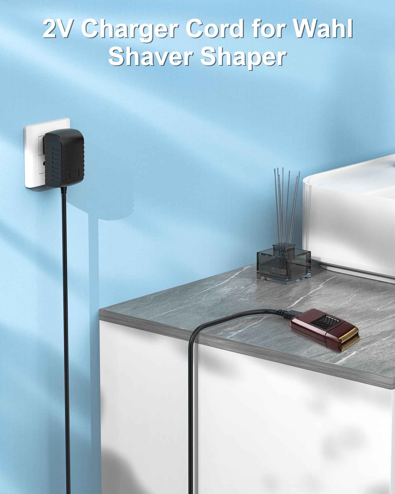 WUKUR 2V Shaver Charger Compatible with Wahl 8061, 8786, 8163, 7367, 7357, 7353, 7029, 7060, 7035, 7339, 7356 5-Star Series Clipper Trimmer