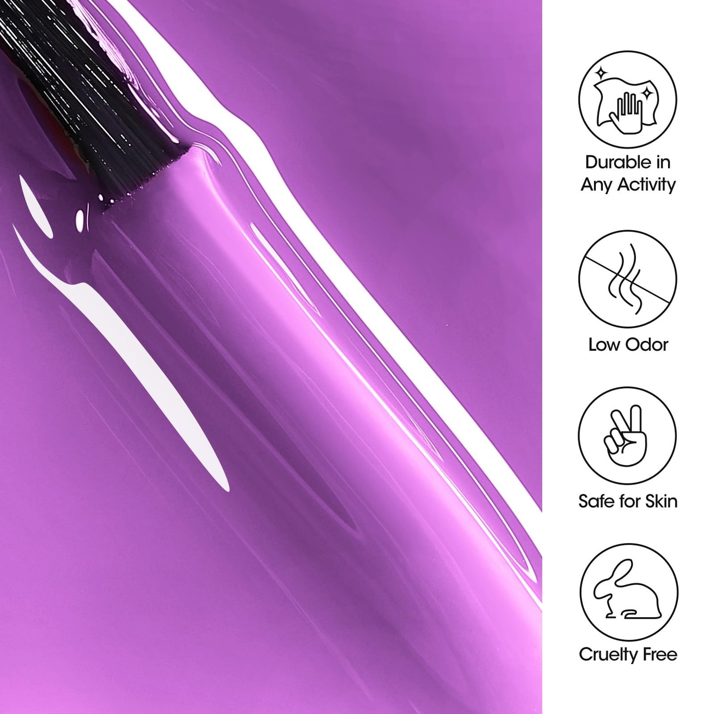 Gellen Jelly Gel Nail Polish, 18ml Jelly Bright Purple Gel Polish Translucent Purple Jelly Gel Polish Soak Off UV LED Nail Gel Polish for Nail Art DIY at Home, 0.61 OZ