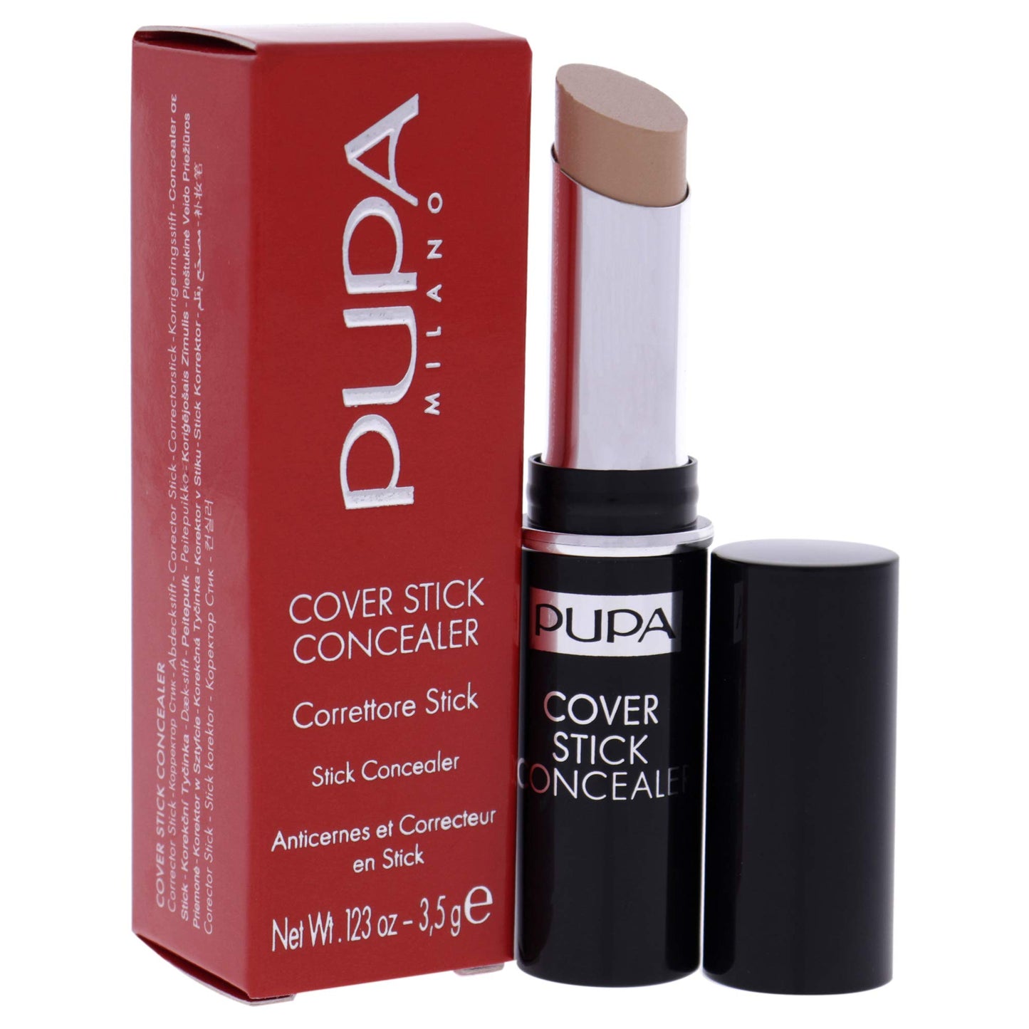 PUPA Milano Cover Stick Concealer - For Normal To Combination-Oily Skin - Seamlessly Covers And Corrects Imperfections Or Dark Circles - Provides Medium To Full Coverage - 003 Dark Beige - 0.123 Oz