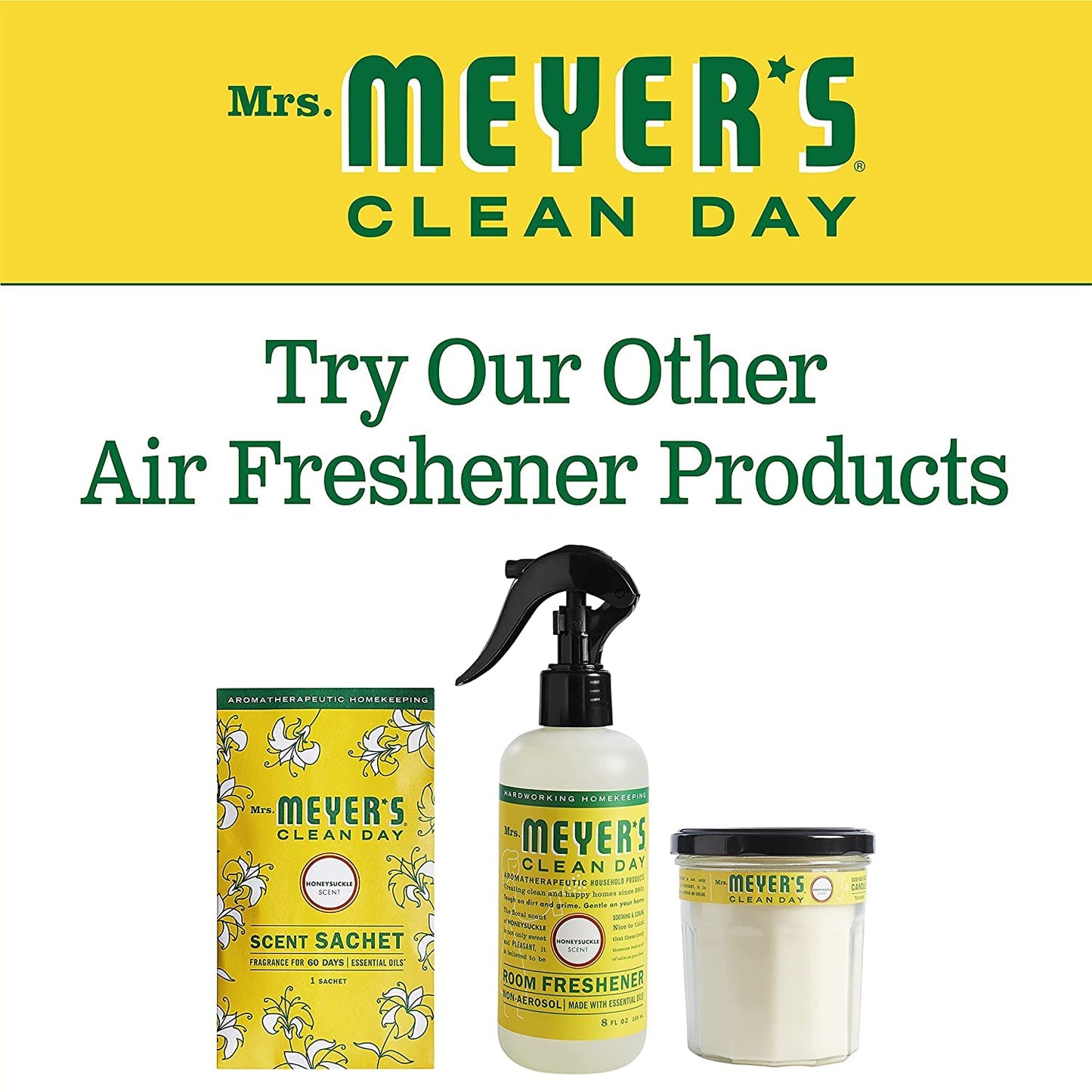 MRS. MEYER'S CLEAN DAY Room Freshener - Honeysuckle, 8 Fl Oz. (Pack of 12)