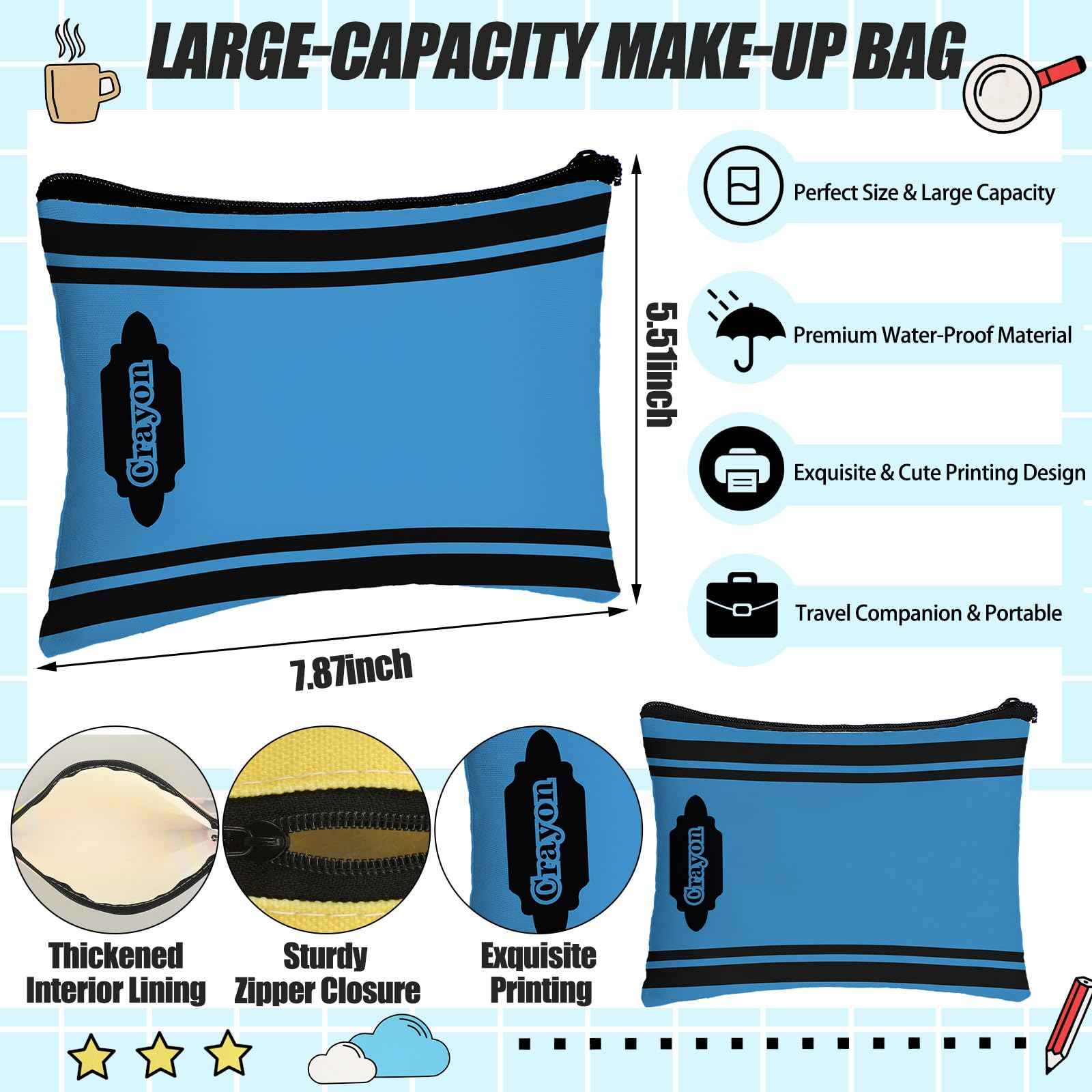 Paterr 12 Pcs Christmas Teacher Appreciation Gift Bulk 6 Canvas Tote Bag and 6 Makeup Bag Thank You End of Year Teacher Gifts Stocking Stuffer for Women Employee Coworker Office Supplies