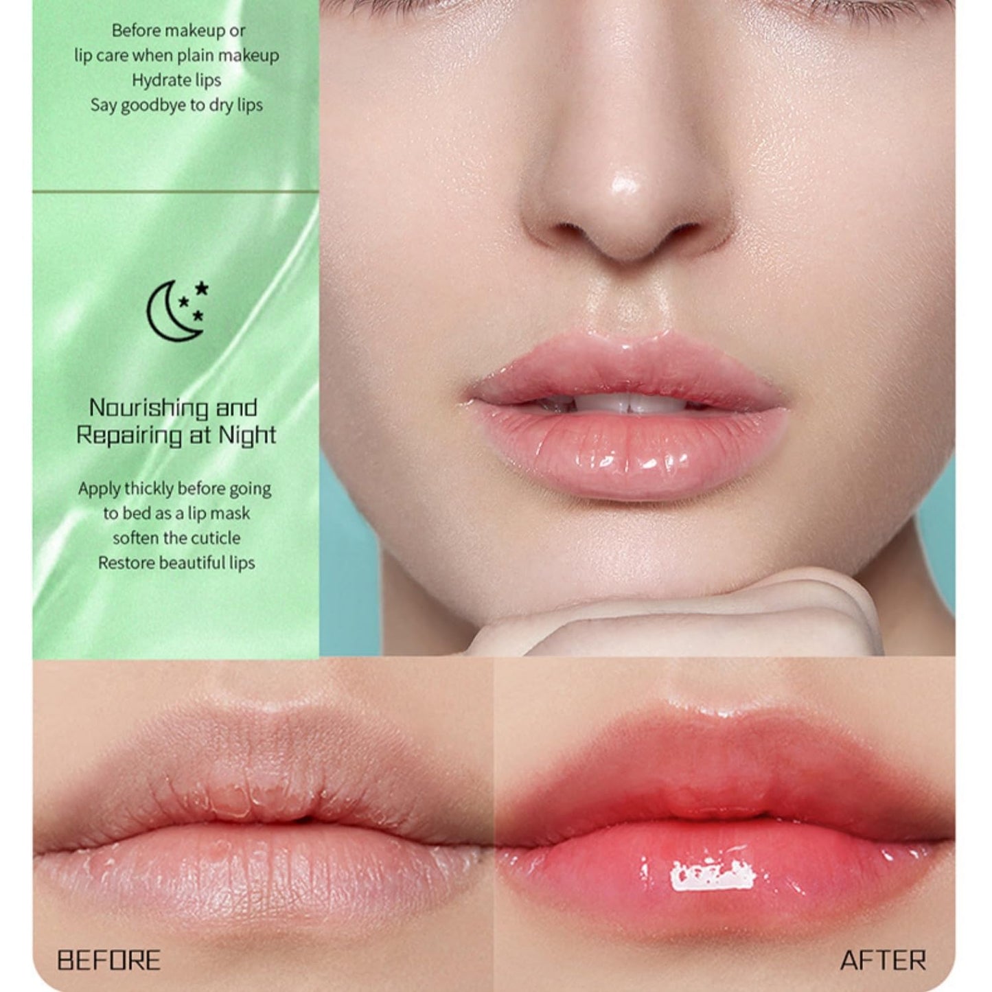 MAEPEOR Lip Plumper 8 Colors Hydrating and Moisturizing Pluming Lipgloss Nourishing Shiny Glossy Lipgloss for Lip Care and Dry Lip (Color 02 Aloe)