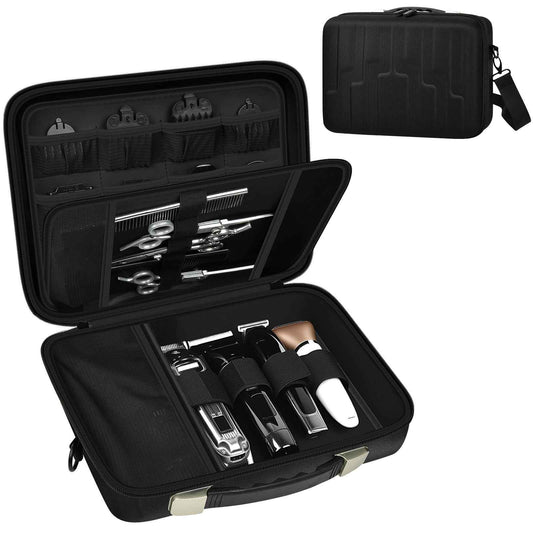 ANKHOH Barber Case for Ufree/for Wahl/for Andis/for Novah/for Solati Hair Clippers, Mens Beard Trimmer Universal Hair Tool Organizer, Barber Kit and Accessories Travel Bag (Box Only)