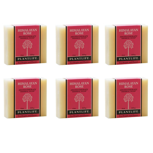 Plantlife Himalayan Rose 6-Pack Bar Soap - Moisturizing and Soothing Soap for Your Skin - Hand Crafted Using Plant-Based Ingredients - Made in California 4 oz Bar