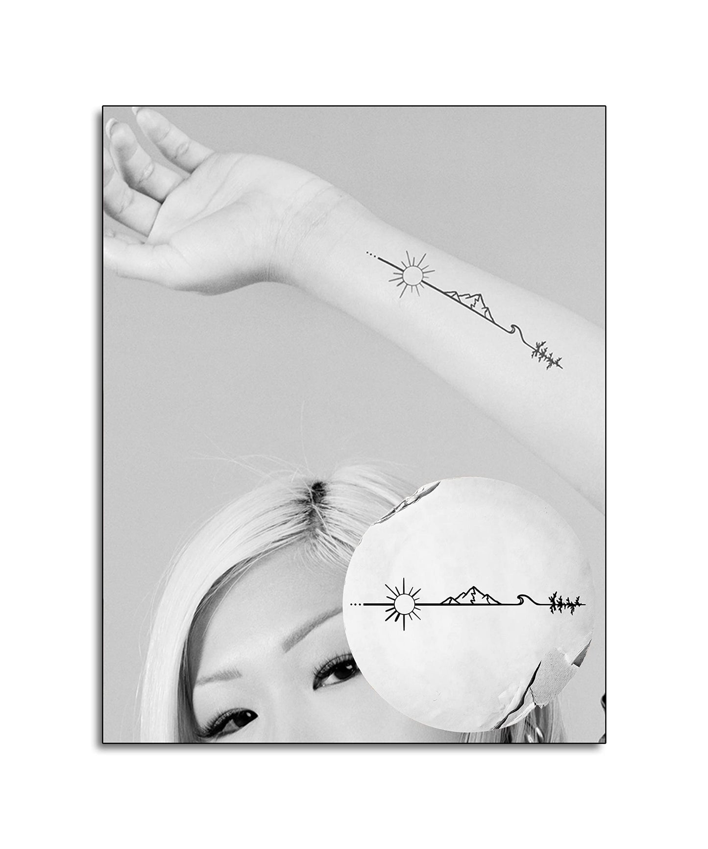 Inkbox Temporary Tattoos, Semi-Permanent Tattoo, One Premium Easy Long Lasting, Water-Resistant Temp Tattoo with For Now Ink - Lasts 1-2 Weeks, Earth Tattoo, 7 x 2 in, Anywhere